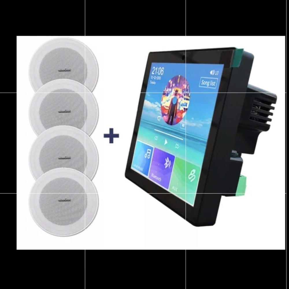Smart Home Touch Screen/Audio Amplifier Surround System-5 Ceiling Speakers-NWT